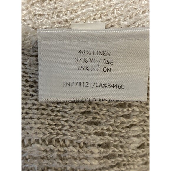 F. Eileen Fisher Cardigan 3X Crochet Sweater Linen Multicolor Long Sleeve - Picture 7 of 7